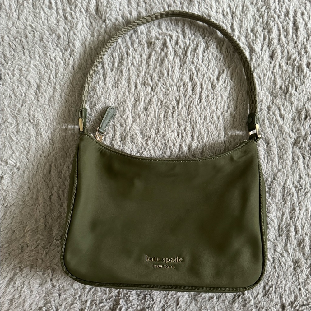 Forest Green Kate Spade Nylon Shoulder Bag